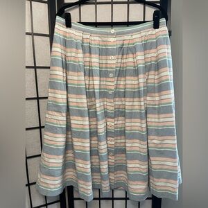 Brooks Brothers Pastel Striped A-Line Linen Skirt
